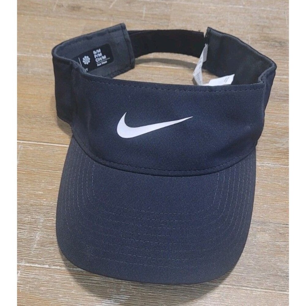 Nike Ace Visor Size Small / Medium Dri-Fit Black Golf Tennis Yoga